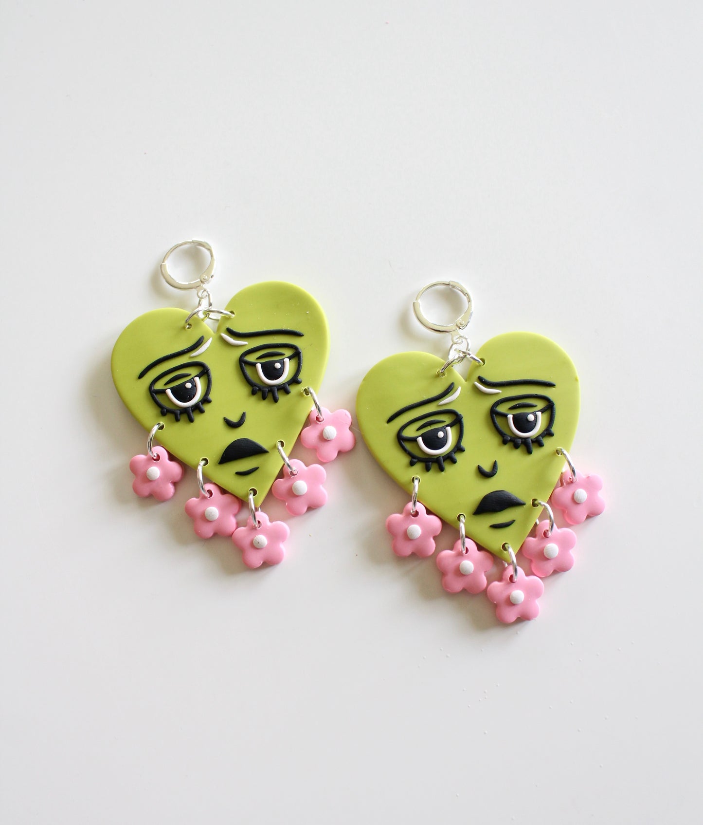 Green Floral Sleepy Hearts