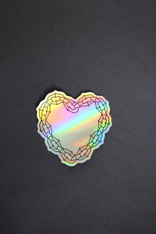 Chain Link Heart Sticker